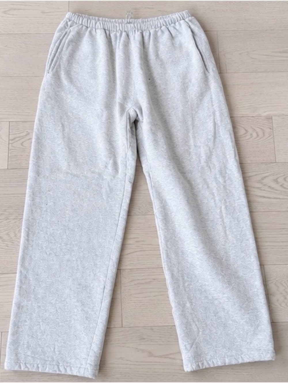 YEEZY SP-09 Sweatpants Heather Grey Size 2 Made in USA Fleece Wide Leg